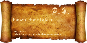 Pöcze Henrietta névjegykártya